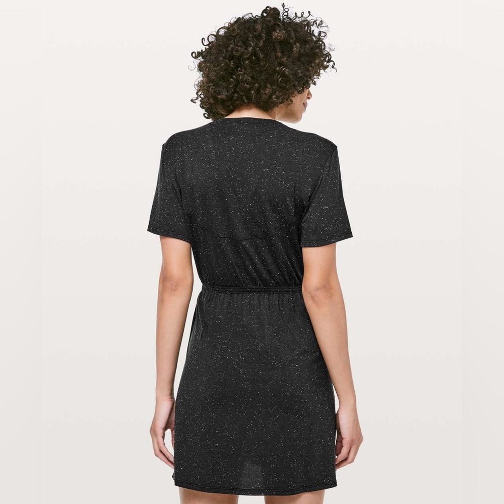 NWOT LULULEMON UNWIND YOUR MIND BLACK SHORTSLEEVE DRESS - Picture 3 of 9